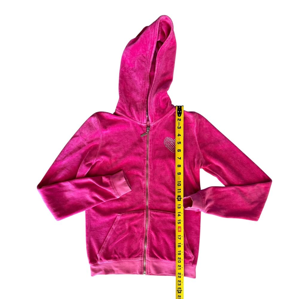 Vintage Ankh Y2K Hoodie Pink Velour Rhinestone Track Jacket Zip Up USA Bling - Picture 8 of 11